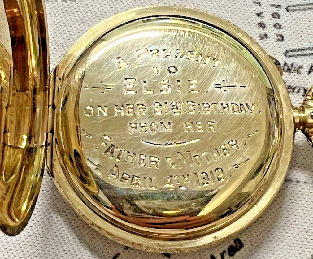 Elsie 21st Birthday Inscription Inside Watch