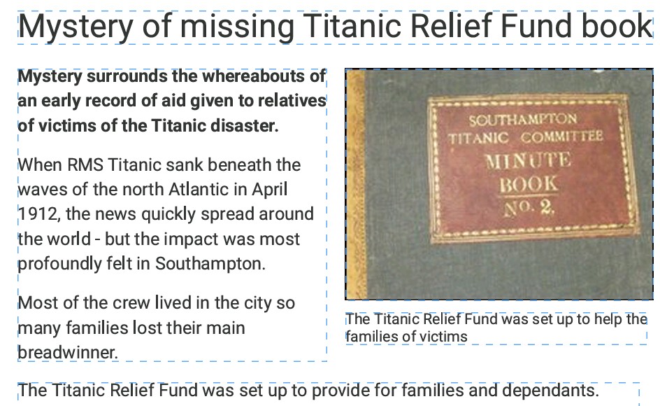 MHTRF Titanic Relief Fund Records